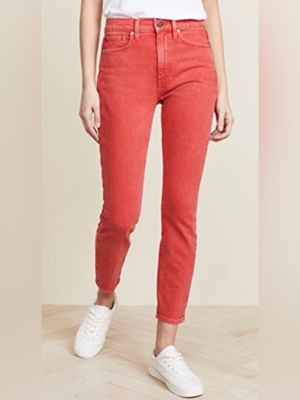 AO.LA Alice + Olivia Good High Rise Ankle Skinny Poppy Jeans